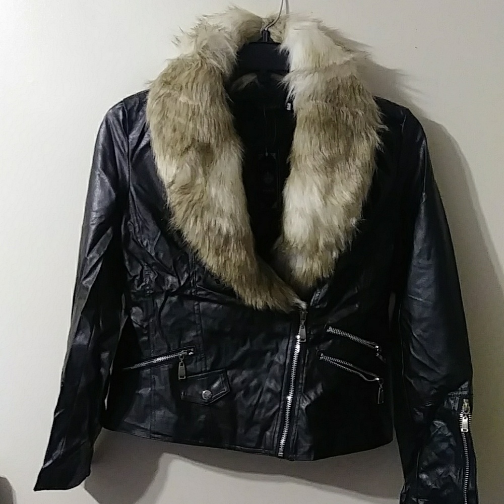 Faux Leather Coat